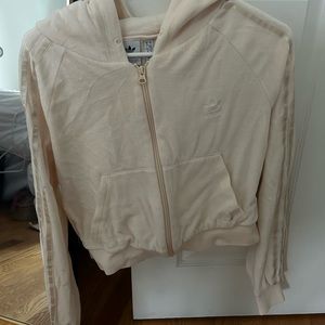 Adidas velour zip up sweatshirt
